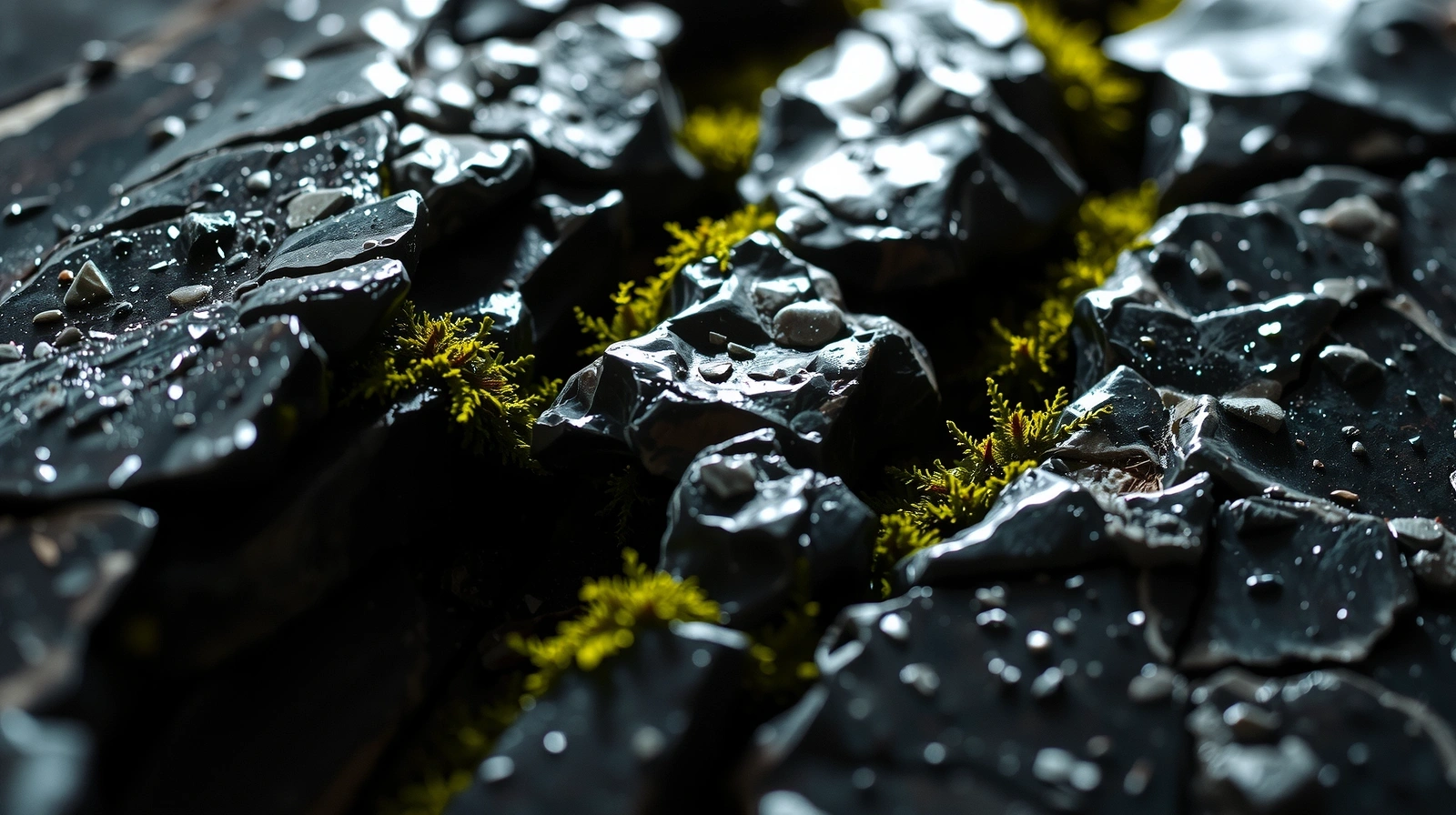 Textura de granito e musgo